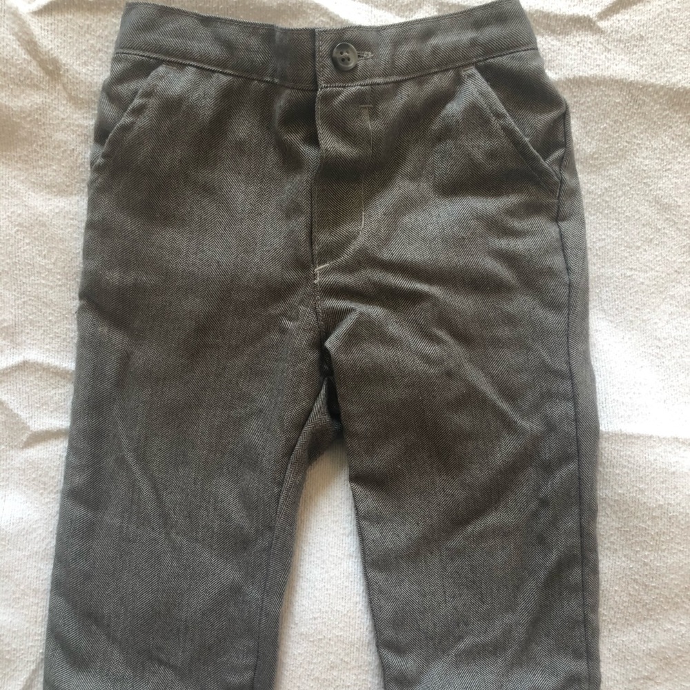 Gray Janie and Jack Slacks- 6-9 months